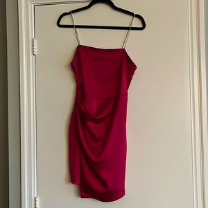 Satin Dress with Jewel Straps